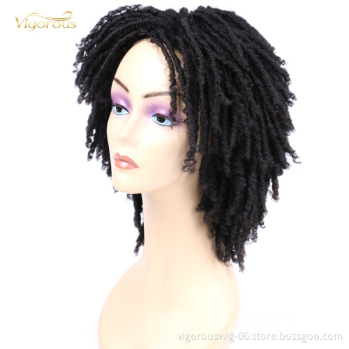 Short Natural Color Black Freetress Faux Locks Passion Twist Crochet Machine Made Brading Wigs Synthetic Hair